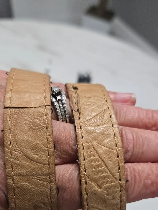 American Leather Embossed Floral Shoulder Bag in Tan - Picture 8 of 13